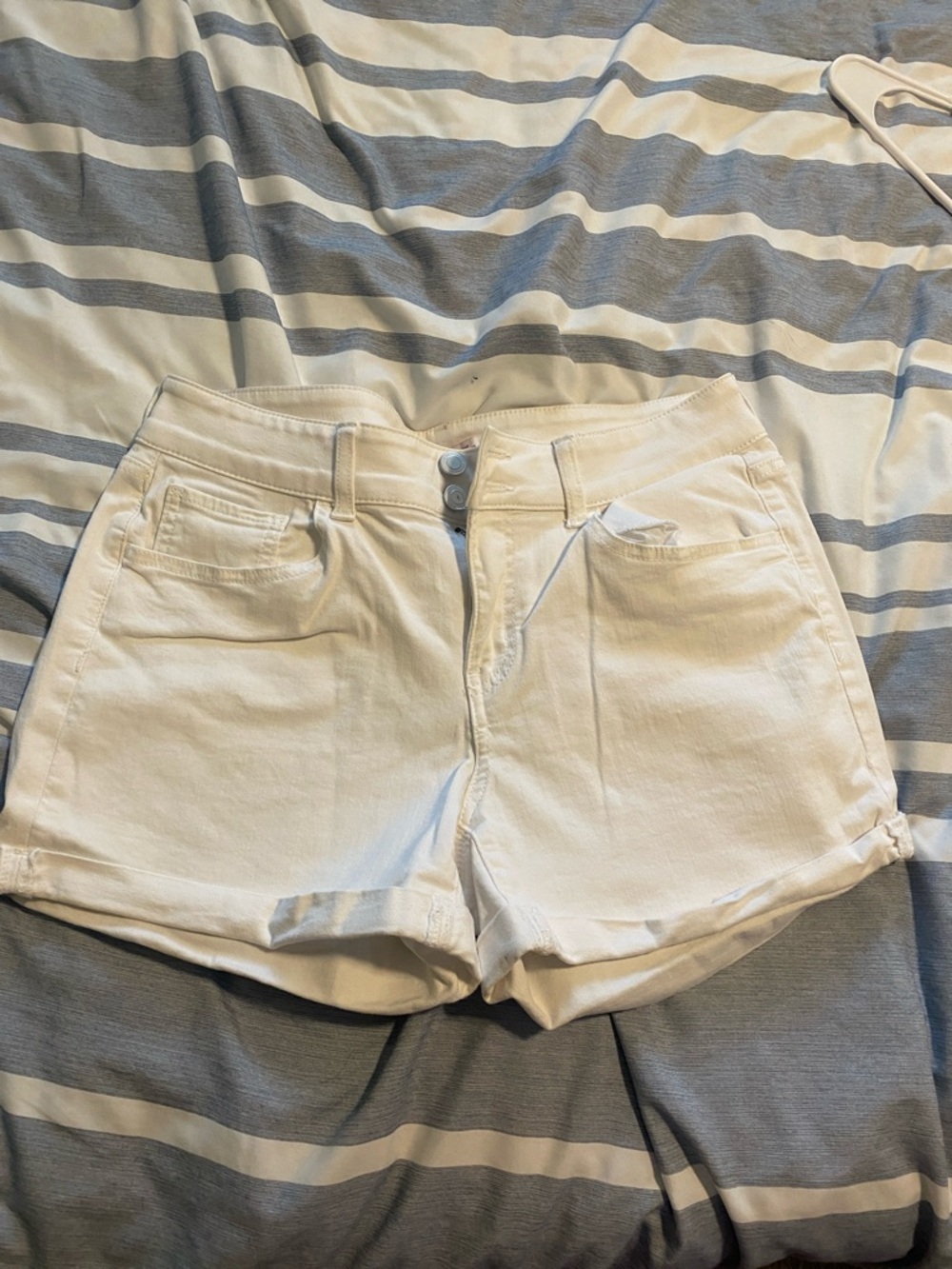 SO White Denim High-Rise Jean Shorts
